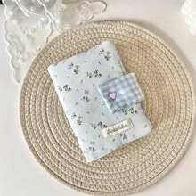 1个韩式可爱ins风花卉图案书套，便携式口袋书套收纳包，多功能日记本/计划本保护套，适用于笔记本、日记本、教科书、平装本、精装本、钢笔、铅笔、贴纸、便签纸、回形针、橡皮擦、小型文具等。 - 彩色 - 查看 18