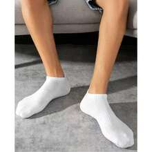 1/10/20/30 Pairs Men's Black, White And Gray Sports Socks, Boat Socks, Suitable For Sports, Fashion, Minimalist Short Socks, Classic Solid Color, Minimalist - Multicolor - View 2
