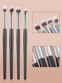 ronshadow Bộ 4 cọ trang điểm mắt đa năng - Cọ tán phấn mắt, cọ làm mờ, cọ vẽ chi tiết, cọ che khuyết điểm, cọ lấy phấn dễ dàng, dụng cụ trang điểm mắt hoàn chỉnh - màu đen - Xem 2