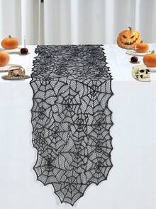 1 pezzo Runner da tavolo a ragnatela nera per Ognissanti, Tovaglia a ragnatela, Tovaglia in pizzo nero, Adatta per feste horror di Ognissanti, Tovaglia con motivo a ragnatela nera per Ognissanti, Decorazione per tavolo da pranzo, Decorazione per camino, Regalo di Ognissanti, Regalo perfetto per la decorazione horror della casa di Ognissanti - multicolore - Visualizzare 10