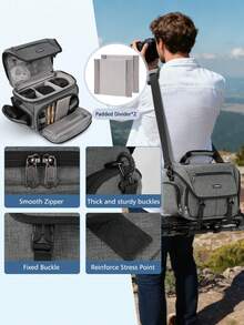 Bolsa para cámara, adecuada para fotógrafos de cámaras DSLR/SLR/sin espejo, bolsa de hombro impermeable para cámara pequeña con soporte para trípode y cubierta contra la lluvia, adecuada para / - Multicolor - Ver 7