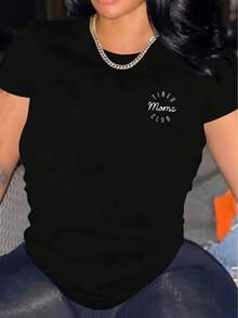 Women's Casual Short Sleeve T-Shirt, 1 Pack, 100% Thick Cotton - Comfortable Crew Neck, Soft And Cute T-Shirt - 黑色 - 查看 12