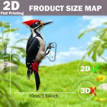 1pc Acrylic Woodpecker Wall Decor, Unique Woodpecker Attached To Tree Trunk, Weather-Resistant Outdoor Decoration For Garden, Patio Or Housewarming Gift, Adds Whimsical Flair To Any Space - A - View 5