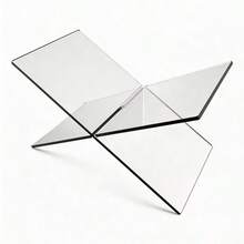 1pc Acrylic Reading Rack, Magazine/Book/Cookbook Display Stand, Creative X-Shaped Desktop Organizer - A - View 5