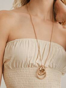 Nocturel Collar con colgante circular - Amarillo Oro - Ver 5