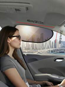 2pcs/Set Car Windshield Side Window Sun Shade - Static Cling Dark Transparent Film, Suitable For Low Angle Sunlight, Provides UV Protection And Ventilation, Easy To Install And Remove, For Driver And Passenger - A - View 3