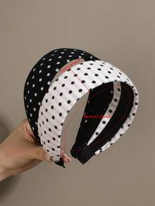 1pc Fashionable Bohemian Polka Dot Wide Headband - Multicolor - View 5