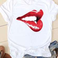 COOL SUMMER Women's Short Sleeve Camisole With Letter And Nail Art Design, Cute And Charming, Fashionable Casual Clothing For Women, Summer Graphic Camisole, Breathable And Comfortable - 白色 14 - 查看 6