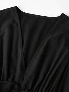 Women Midi Dresses - Black - View 4