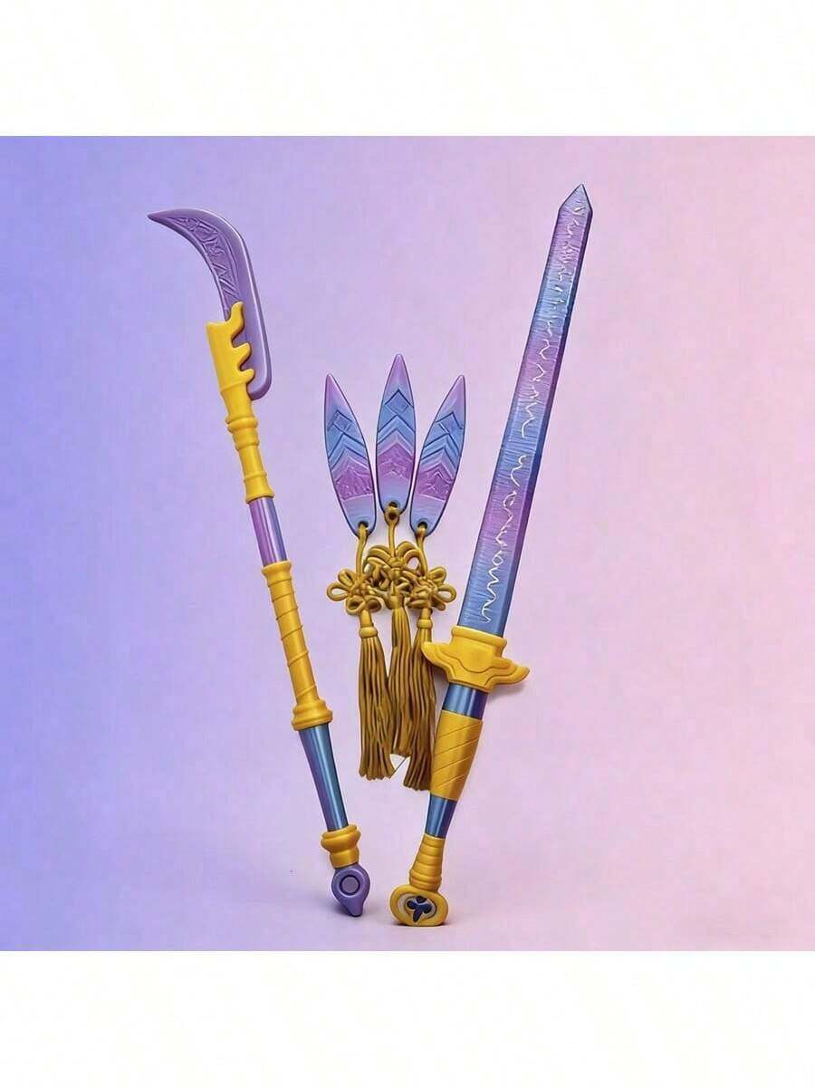 1pc-Rumi Roleplay Sword, New Resin Detachable Design Long Sword, Cosplay Prop Sword, Plastic Sword Ornament, Perfect Gift, Birthday Gift, Gift, Party Gathering Decoration, Non-Harmful Resin Sword, Costume Prop Accessories - Multicolor - View 1