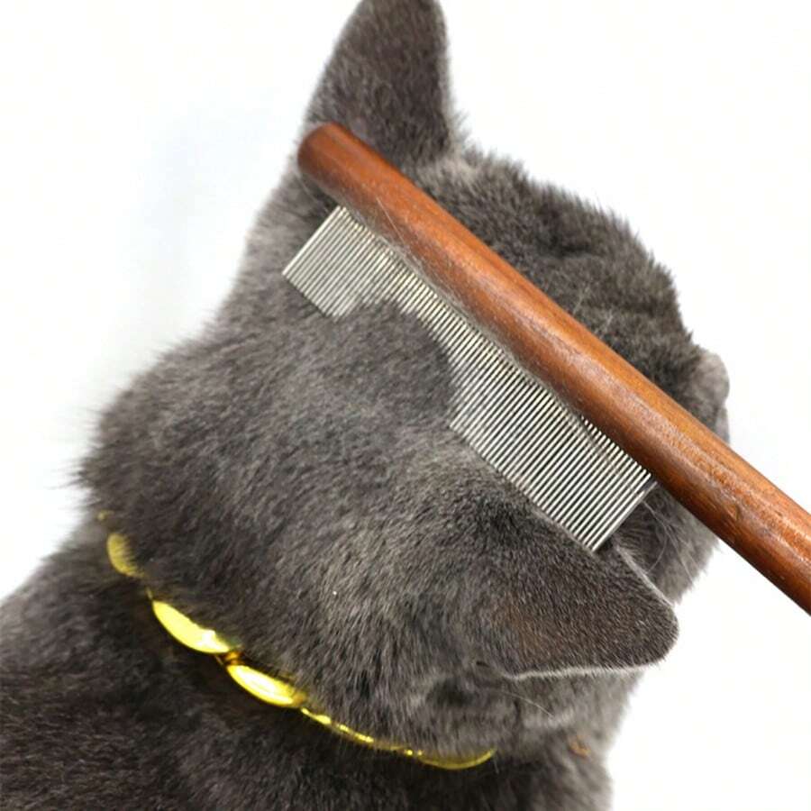 Pet Comb Fine-Tooth Comb Rake Comb Cat Dog Remove Loose Fur Solid Wood Comb Pet Cleaning Grooming Special Flea Comb - View 1