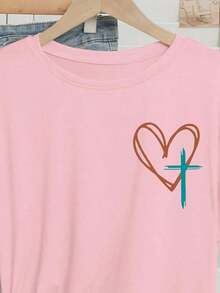 Women's Short-Sleeved T-Shirt With Round Neck, Vintage Surfboard Design, West California Surfer Style, Suitable For Summer And Spring. - 淺粉色 - 查看 4