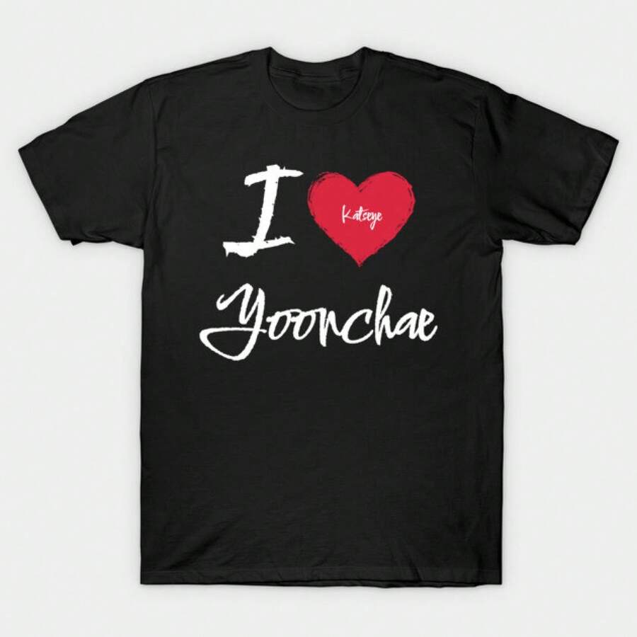 Camisetas, tops, ropa urbana, jersey de verano, camiseta Y2K para hombre, camiseta de padres, ropa original K3 para hombre, ropa para hombre, camiseta I HEART KATSEYE YOONCHAE de JestforDads, camisetas divertidas para hombre, camiseta gráfica para hombre, polo, festival, 67, ropa de anime de una pieza para hombre. S9UH - Negro - Ver 1