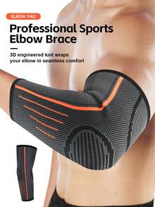 1PC Elbow Compression Sleeve, Elbow Braces For Tennis, Golf, Weightlifting, Elbow For Women & Men. - Orange - View 2