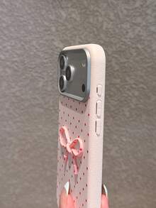 Pink Leather Texture Polka Dot Bow Tie Phone Case For 17 Pro Max 17 Pro 17 Air 17 16 Pro Max 16 16 Pro 16 Plus 15 15 Pro Max 15 Pro 15 Plus 11 12 13 14 Pro Max 12 Pro 12 Pro Max 13 Pro 13 Pro Max 7 Plus 14 Pro 14 Pro Max 14 Plus - Pink Polka Dots + Bow - View 8