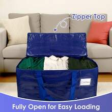 Thickened Large Capacity Moving Backpack Tote Bag, Dual Zipper Design, Durable And Sturdy, Alternative To Moving Boxes, Moving Supplies - Blue - View 1