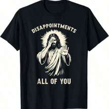 Veenajo Camiseta de algodón 100% con diseño sarcástico "Jesús está decepcionado de todos ustedes", ropa familiar - Verde militar - Ver 1