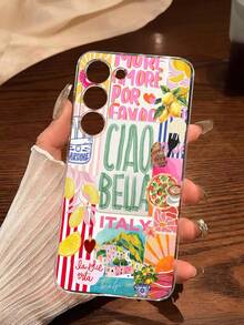 1pc Line Slogan Lemon Casual Vacation Style Soft Phone Case Protective Cover Compatible With Huawei Honor , Galaxy A04e/12/A13/A14/A34/A50/A52/A53/A54/S21/S22/S23/S24/S25/S25Ultra/S25FE/S26/S26 PLUS/S26 ULTRA/S26 EDGE/ 6A/7A/8A/ 12T/13T/15T/15 TPRO - Clear - View 2