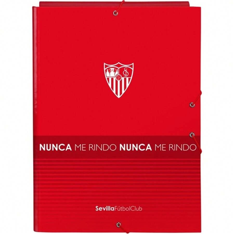 | Sevilla FC Corporate Folder 3 Flaps, School Folder With Elastic Bands And Reinforced Corners, Official Product, Red Color, Back To School, A4 Documents - 3 Flaps (1) - View 1