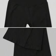 guangzhougaolangshangmao NcmRyu 1 pieza Pantalones deportivos de cintura alta, unicolor, sin costuras, minimalistas, con elástico y efecto levantador de glúteos, de campana, color negro, para primavera - Rosa - Ver 5