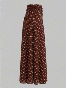 Conjunto de 2 piezas de top corto con cuello de botones elegante y shorts de cintura elástica para mujer - Marrón - Ver 6