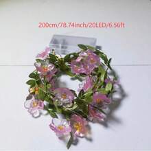 20 Luzes de Vinha de Sakura LED, Galhos Flexíveis, Alimentado por USB, 8 Modos de Iluminação, Adequado para Quarto, Festa de Casamento, Feriado e Decoração DIY - Lanterna de glicínia com flor de cerejeira - Visão 10