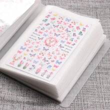 Large Capacity Nail Sticker Storage Album With Blank Pages, Sticker Collection And Display Book, Handmade Sticker Storage Tool, Nail Sticker Companion. - Apricot - View 7