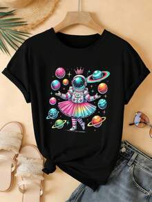 Women T-Shirts - Black - View 2