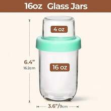 Glass Overnight Oats Jars With Lids - Double-Wall Chia Seed Pudding Containers Suitable For Yogurt Parfait, Meal Prep, Dry/Wet Separation Lid, Screw, Round Jars For Cereal, Nuts, Fruit Storage (8oz+4oz/16oz+4oz) - Xem 12