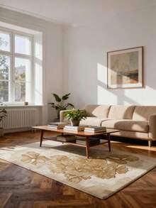 1pc Greek Key Cracked Texture Rug, Marble Pattern, Minimalist Yet Elegant Style, Multiple Sizes Available, Living Room Carpet, Study Room Carpet, Area Rug, Decorative Mat, Large Living Room Rug, Room Decor, Washable Rug, Plush Rug, Fuzzy Rug, Autumn/Winter Rug - Multicolor - View 3