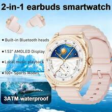 Reloj Inteligente Bluetooth, Auriculares Tws, Auriculares Duales, Monitor De Salud De Llamadas, Auriculares Para Música Deportiv - Cinturón malla oro rosa - Ver 2