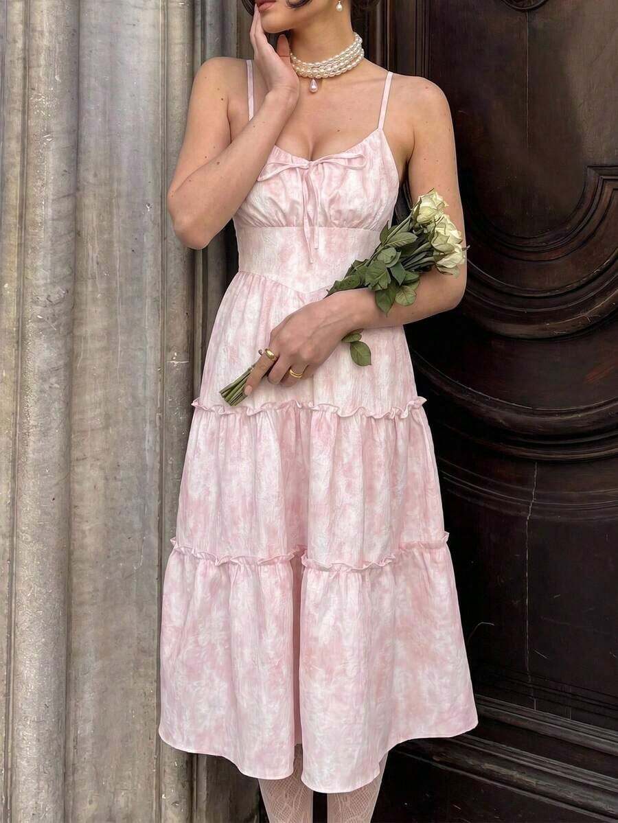 Women Midi Dresses - Rose - View 1