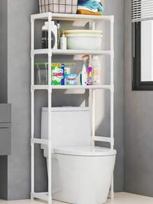 3-Tier Metal Washing Machine Storage Rack, Freestanding Shelf, No Drilling Required, Space-Saving, Sturdy And Durable, Suitable For Storing Items Above Washing Machine And Toilet, Applicable For Bathroom And Laundry Room - Multicolor - View 4