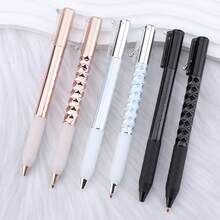 0.5mm Simple Push-Button Transformable Ballpoint Pen, Business Office Supplies, Geometric Fidget Pen, Back To School - Round - View 2