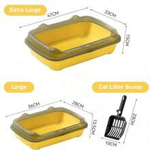 高边半封闭式超大猫砂盆，防溅防臭，加厚猫厕所，宠物用品 - L - 查看 2