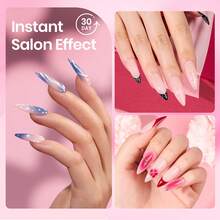 Beetles 224Pcs Tipex Instant Apex Nail Tips Kit, Reinforced Apex Strong Long-Lasting, 20g Solid Nail Glue, Mini UV Lamp Base & Top Coat Manicure Set - 短方 - 查看 3