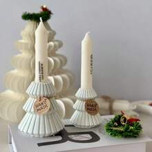 DIY Resin Mold Large Striped Christmas Tree Candle Holder Mold Home Christmas Decoration Tabletop Resin Plaster Silicone Mold, Suitable For Making Candles And Candle Holders - Christmas Tree Candlestick Mold - View 7