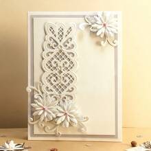 1pc Flower & Lace Metal Cutting Dies, Designed For Scrapbooking, Embossing, Handmade Cards & Gift Cards - Flower (12*7.6cm) - View 2