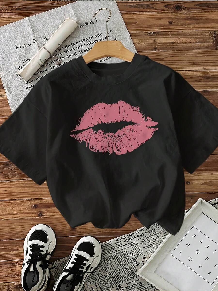 Women's T-Shirt For Spring And Summer - Black - View 1