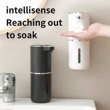 Dispensador de jabón en espuma sin contacto, dispensador de jabón automático, recargable por USB, diseño montado en la pared, con 4 niveles de agua en espuma ajustables, adecuado para uso en cocina y baño - Montaje en la pared - Ver 2
