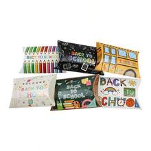 12PCS Back To School Theme Candy Treat Pillow Shape Paper Boxes School Small Gift Package Boxes For First Day Classroom Reading Corner Decor - View 4