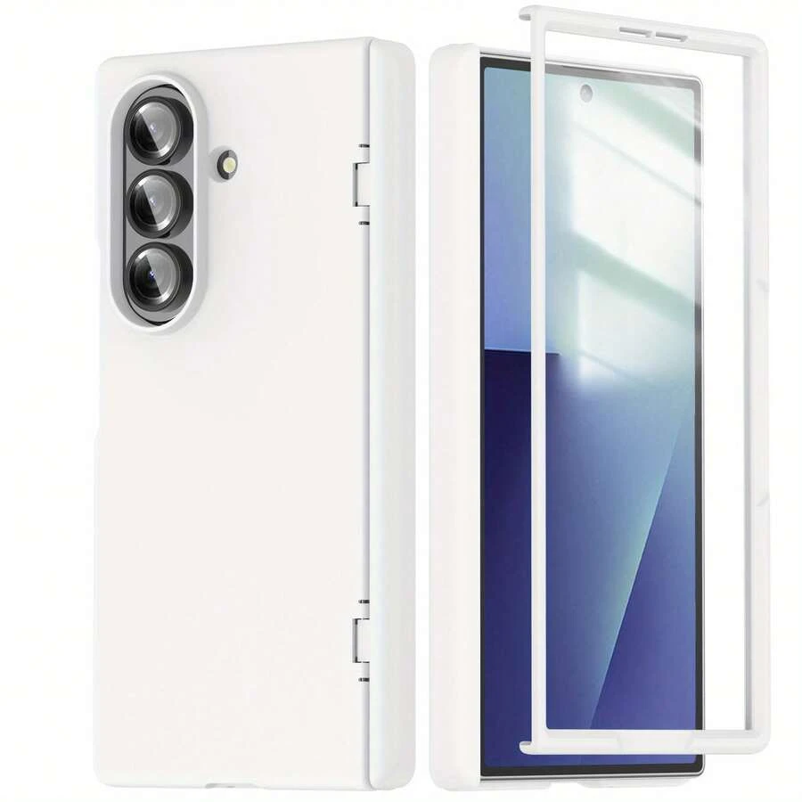 Case Designed For Samsung Galaxy Z Fold 7, With Built-In Screen Protector And Full Hard PC Cover For Greater Shock Resistance. - 白色的 - 查看 1