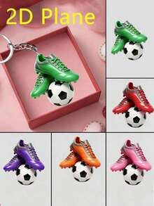 40pcs/20pcs/10pcs/5pcs 2D Soccer Shaped Acrylic Keychain, Suitable For World Cup Decoration, Perfect Decoration For Soccer Shoes Backpack. This Exquisitely Designed 2D Acrylic Keychain Is An Excellent Gift Or Decoration For World Cup, Birthday Parties, Sports Events And Themed Parties. - One Size Fits All - View 1