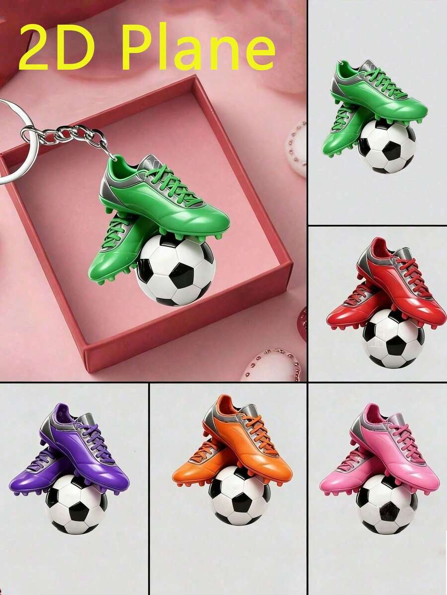 40pcs/20pcs/10pcs/5pcs 2D Soccer Shaped Acrylic Keychain, Suitable For World Cup Decoration, Perfect Decoration For Soccer Shoes Backpack. This Exquisitely Designed 2D Acrylic Keychain Is An Excellent Gift Or Decoration For World Cup, Birthday Parties, Sports Events And Themed Parties. - One Size Fits All - View 1