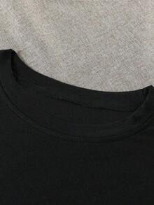 1pc Women's USA 1776 Graphic Crop Top Crew Neck Drop Shoulder Loose Fit Short Sleeve Breathable Summer Casual Tee Daily Outfit - 黑色 - 查看 3
