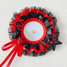 1 Stück Vintage süßer runder Abzeichen-Halter, 4 Farboptionen, handgemachtes Rosenband, Stern, Schleife Abzeichen Display Deko, Otaku, Fandom, Idol Merchandise, Kawaii Cartoon Spiel Charakter Abzeichen Halter - A - Übersicht 8