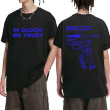 2025 Nouveau T-shirt à manches courtes réversible "IN WE TRUST" pour hommes et femmes, style vintage hip-hop streetwear, en coton unisexe - Noir 2 - Voir 2