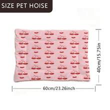 1pc Soft Pet Bed Mat, Reversible Dog Crate Pad With Artistic Cherry Heart Pattern, Washable For Small/Medium/Large Dogs, Suitable For All Seasons - Multicolor - View 6