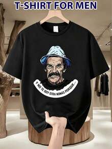 Men's Casual T-Shirt Made Of 180g Cotton, Comfortable And Breathable Fabric, With A Don Ramón Print And Iconic Phrase, Excellent Quality, Ideal As A Gift For Dad, Boyfriend, Colleagues And Friends, The Best Option For The World Cup Celebration. - 黑色 - 查看 1