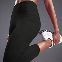 Nana's Women's Clothing Store Powerista Leggings deportivos de unicolor con bolsillos para mujer - Verde lima - Ver 5